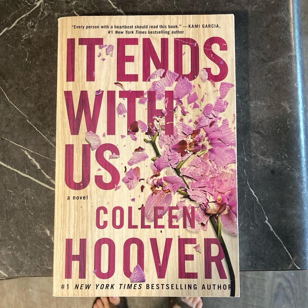 'It Ends With Us' Novel with Pink Floral Cover